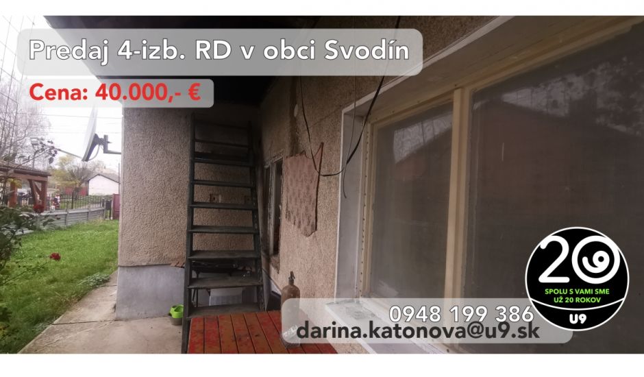 Predaj 4 izb. rodinného domu v obci Svodín Predaj 4 izb. rodinného domu v obci Svodín