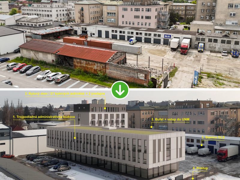 Areál bývalej stoličkárne Martin + nový projekt